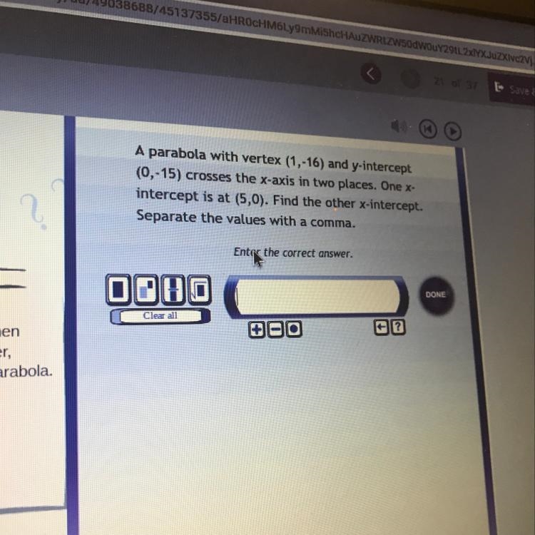 Find the x intercept-example-1