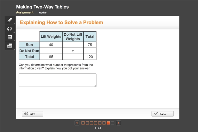 Can you determine what number x represents from the information given? Explain how-example-1