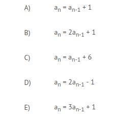 Look at the sequence in the table. Which recursive formula represents the sequence-example-2