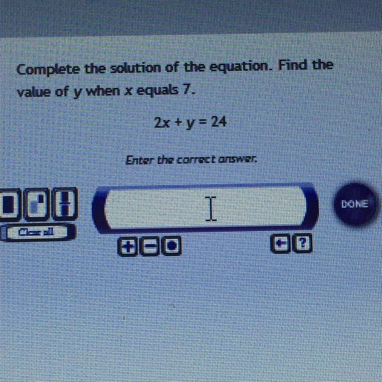 Complete the solution of the equation. Find the value of y when x equals 7-example-1