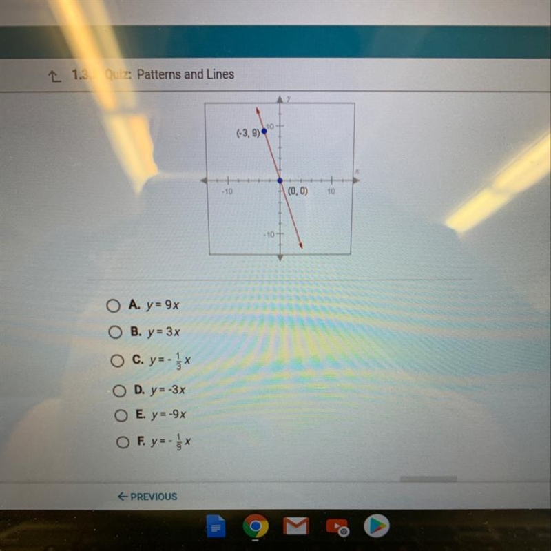 What is the equation of the line? Be sure to scroll down first to see all answer options-example-1