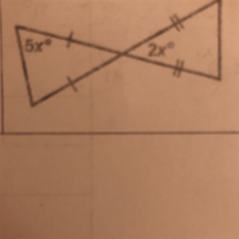 Find x for this isosceles triangles. Help pls-example-1