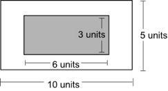 PLZ HELP!! What is the probability that a point chosen inside the large rectangle-example-1