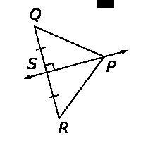 Given that PS¯¯¯¯ is the perpendicular bisector of QR¯¯¯¯¯, PQ=12.4, PR=12.4, and-example-1