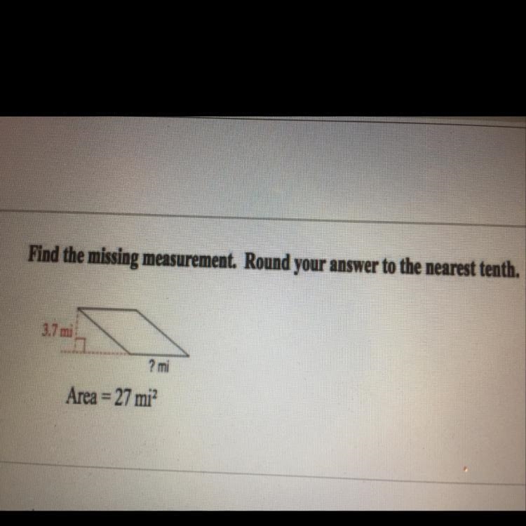 Find the missing measurement. Round your answer to the nearest tenth. A: 9.1 mi B-example-1