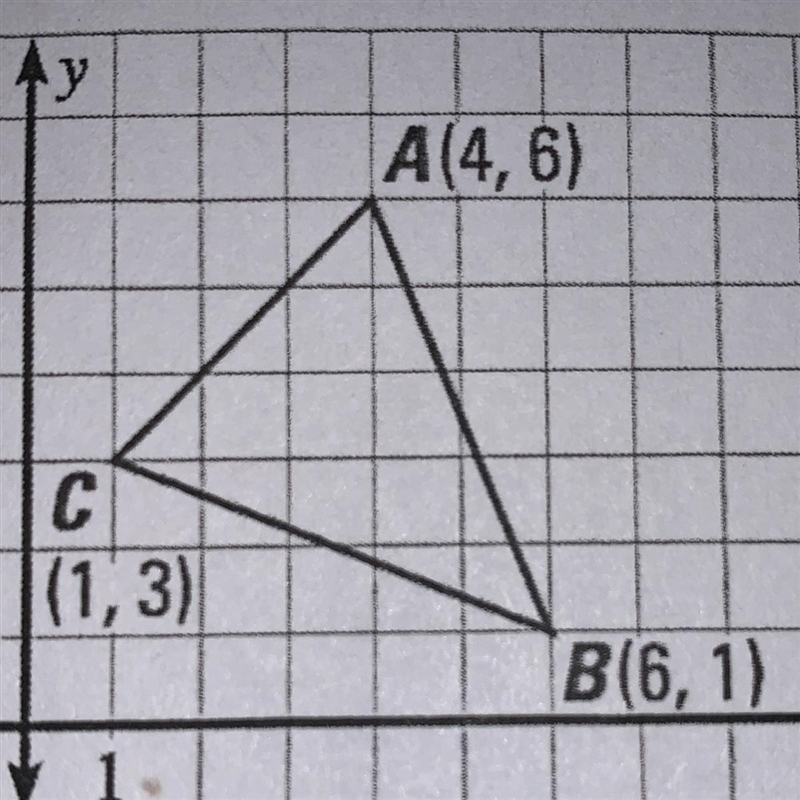 Use the distance formula in order to classify the to isosceles (two sides the same-example-1