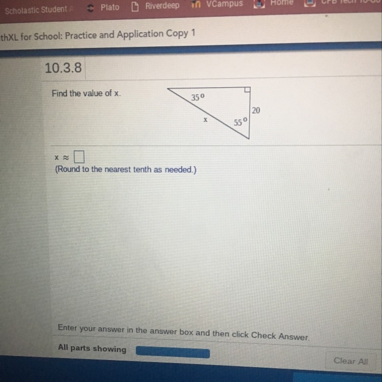 Please help me figure out the process to determine x Thank you appreciate it :)-example-1