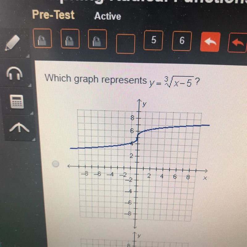 Which graph represents y= 3 sqrt x-5?-example-1