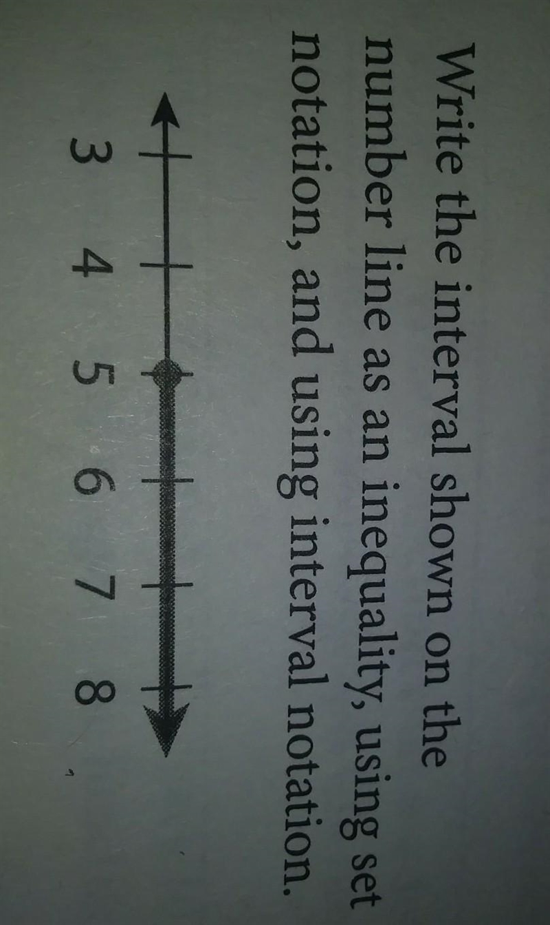 write the interval shown on the number line as an inequality, using set notation, and-example-1