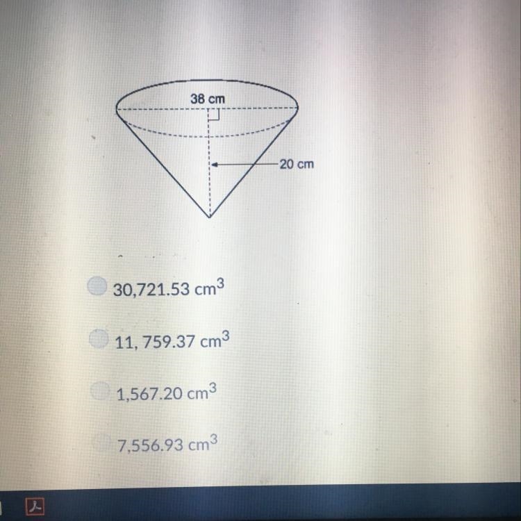 What is the volume of the right cone?-example-1