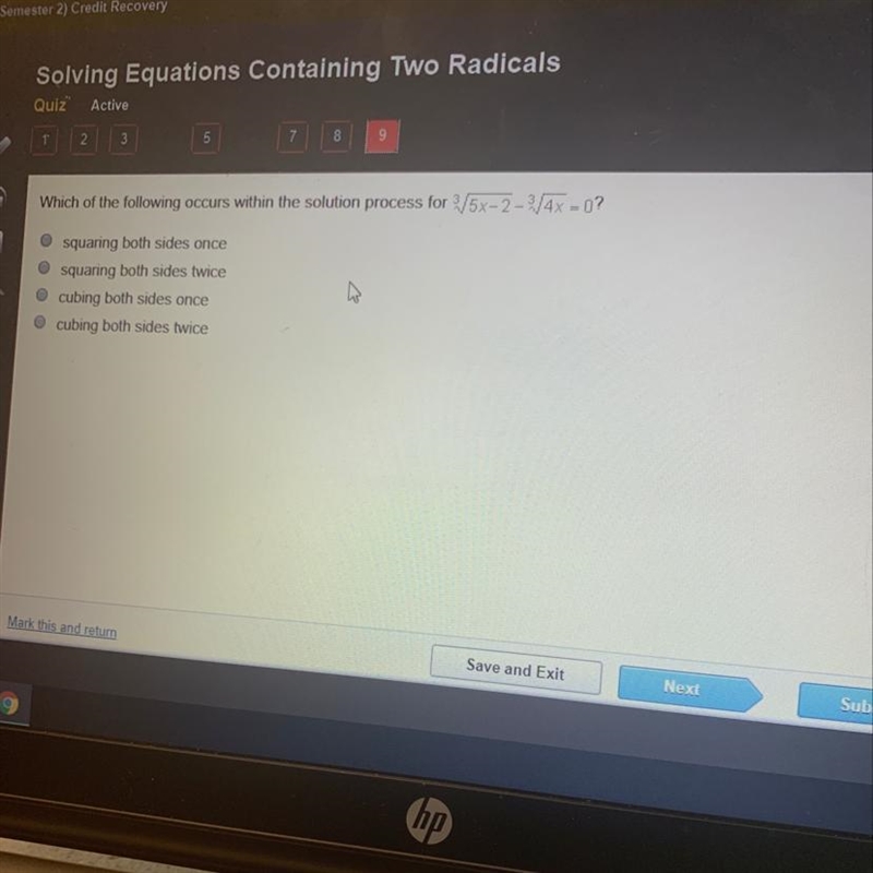 Quiz" Active Which of the following occurs within the solution process for 3/5x-example-1