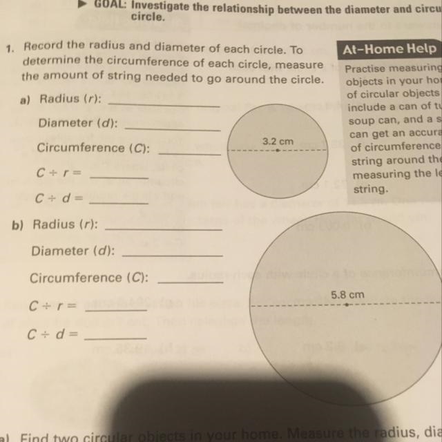 How do you find the circumference, radius, and diameter?-example-1