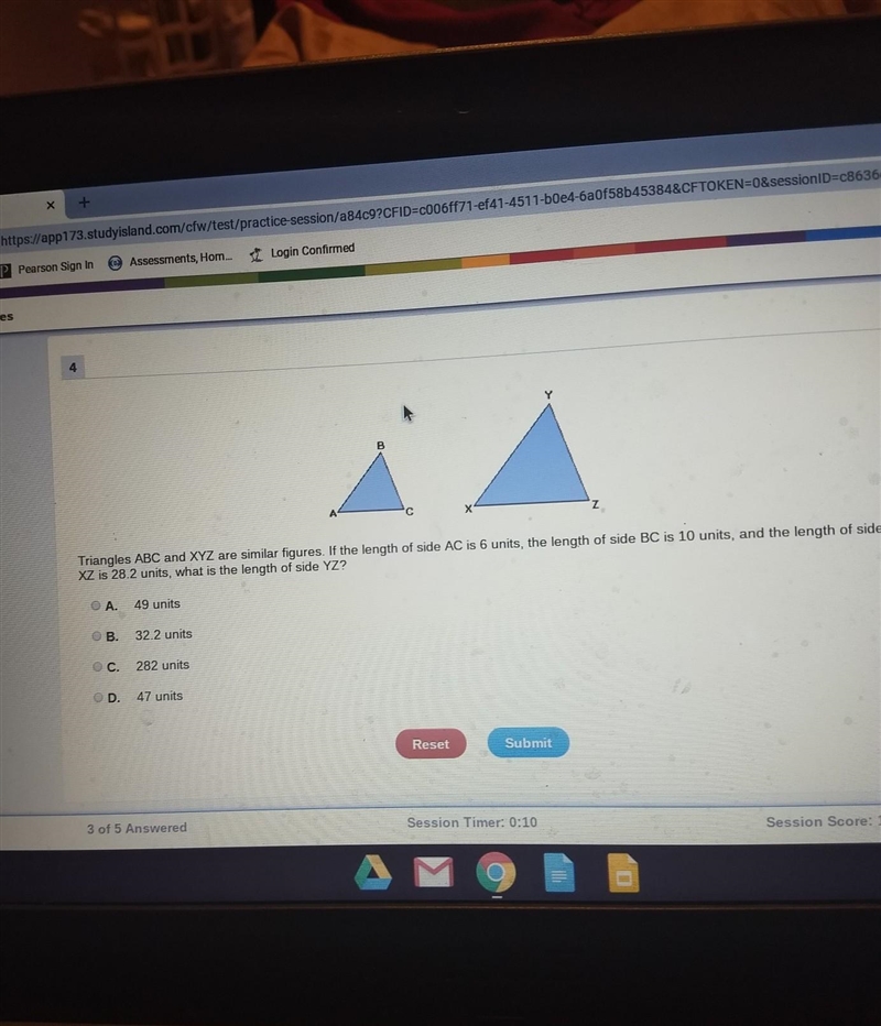 what is the length of side YZ can someone answer this quickly thank in advance (the-example-1