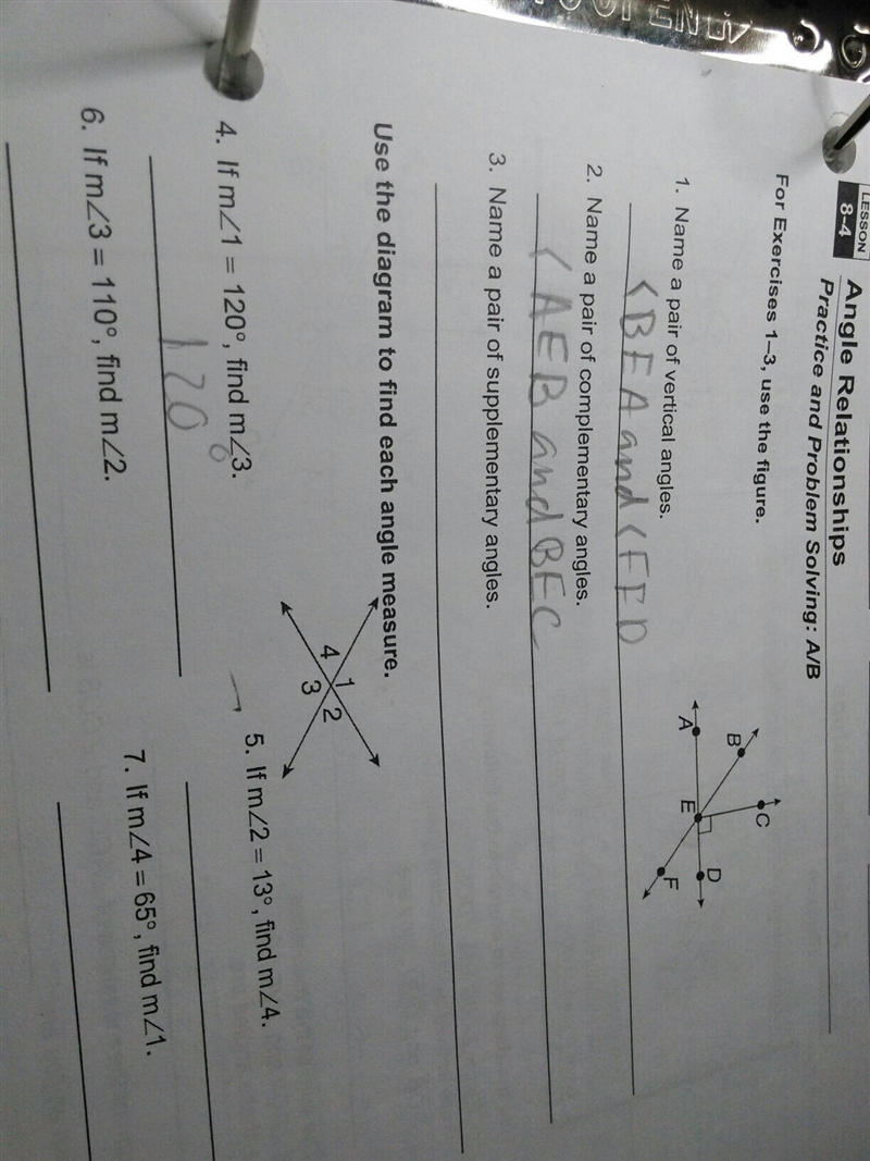 I'm confused on my homework....I don't get where supplementary angles are...I know-example-1