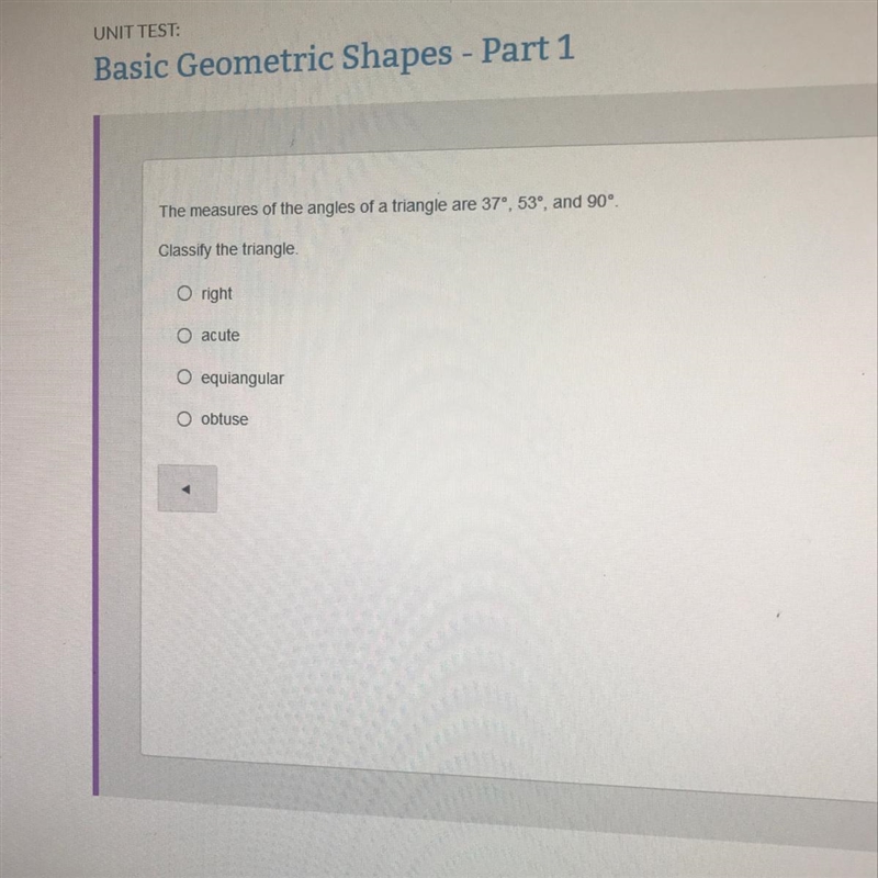 The measures of the angles of a triangle are 37 degrees, 53 degrees, and 90 degrees-example-1