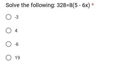 Solve the following: 328=8(5 - 6x)-example-1