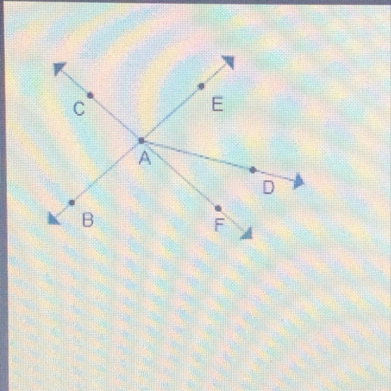 Which rays are part of line BE? ĀC and Ā§ and Ac and AB and ĀF-example-1