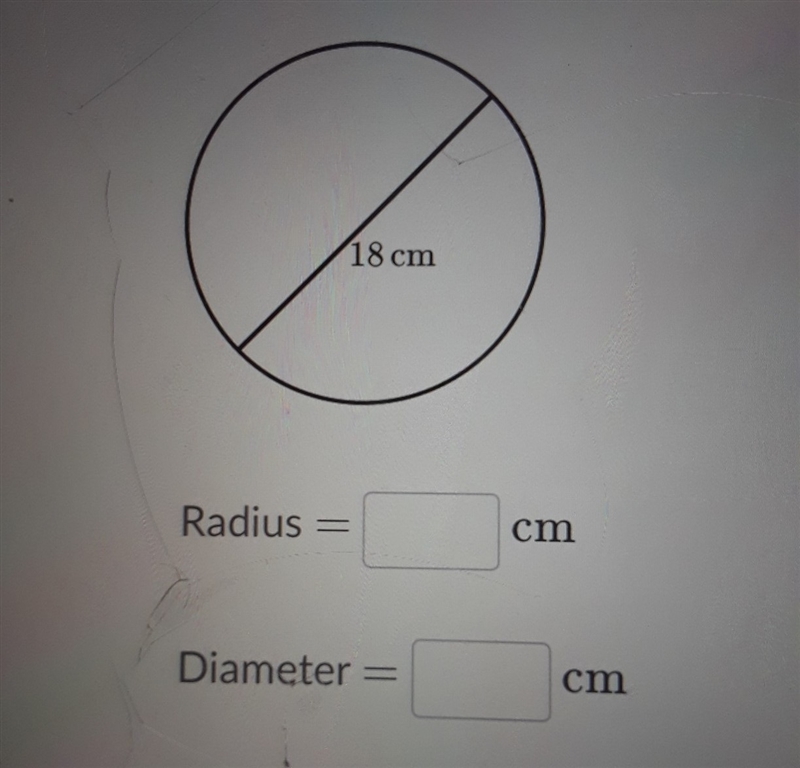 What is the radius and diameter of the following circle?-example-1