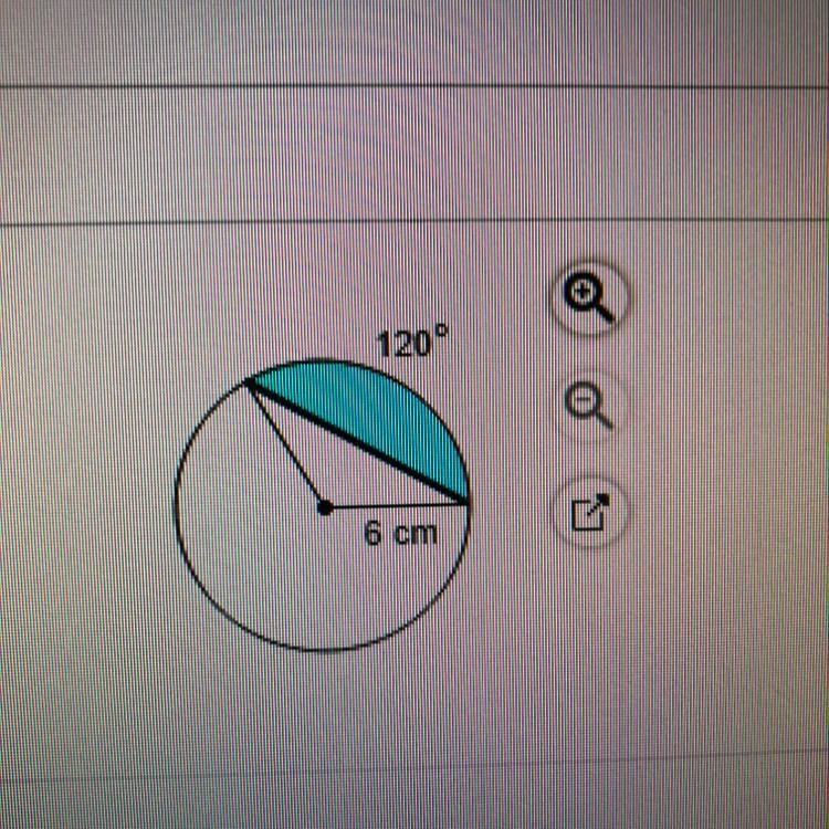 Find the area of the shaded segment of the circle.-example-1