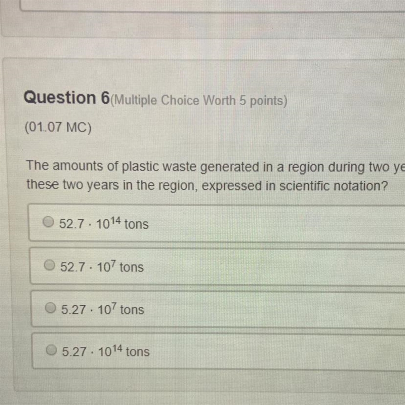 could someone help me please asap! the question says “The amounts of plastic waste-example-1