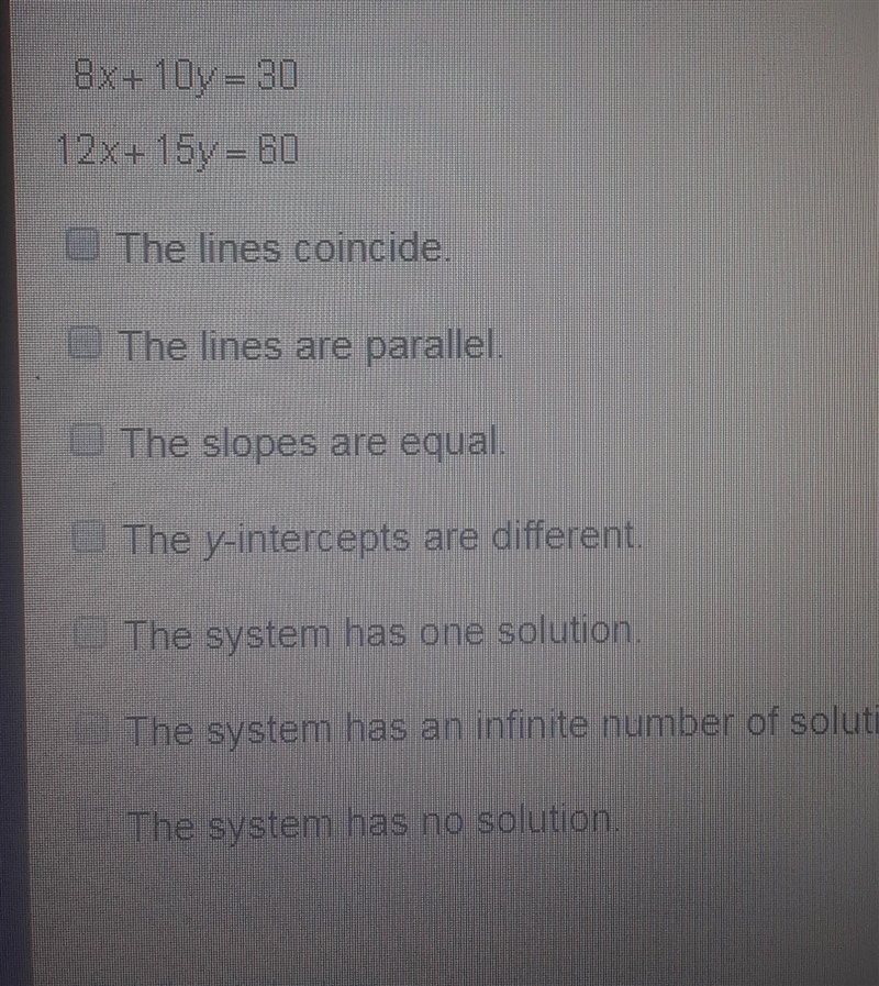 Which statements are true regarding the system of equations?check all that apply​-example-1