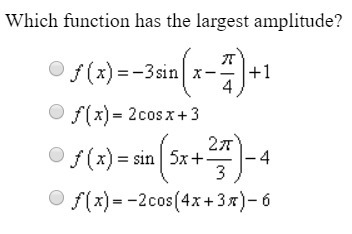 Which function has the largest amplitude?-example-1