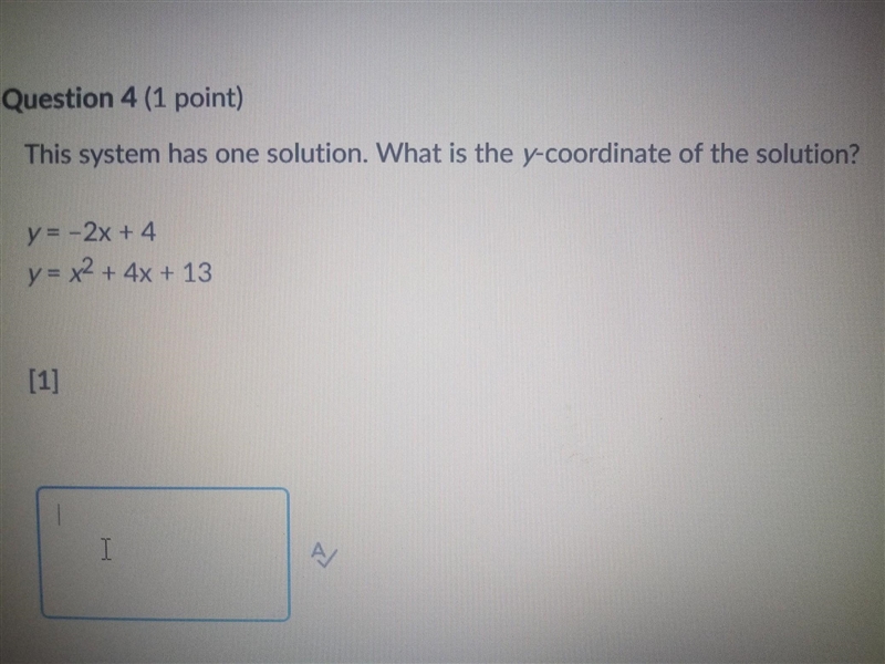 This system has one solution what is the y cordinate of the solution​-example-1