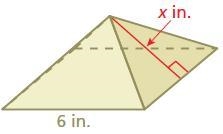 The surface area of a square pyramid is 84 square inches. The side length of the base-example-1