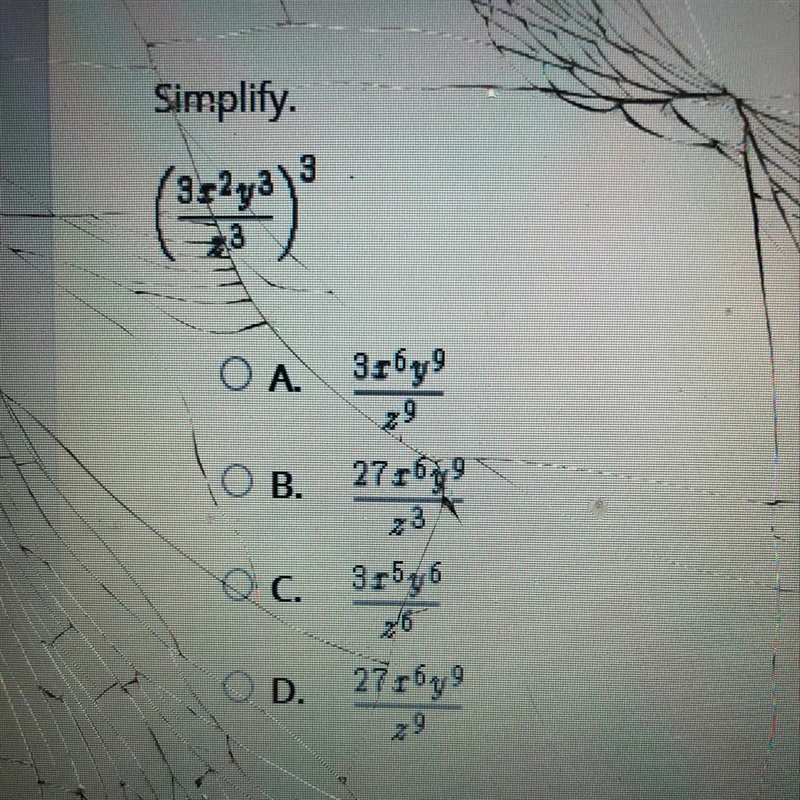 40pts!! Select the correct answer. Simplify.-example-1