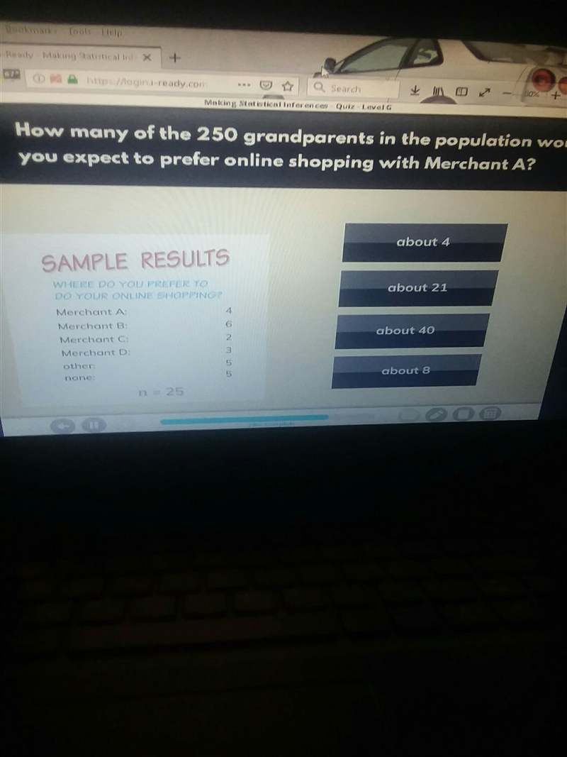 how many of the 250 grandparents in the population would you expect to prefer online-example-1