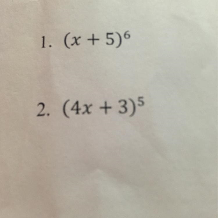 I need help with both preferably with the Pascal’s Triangle.-example-1