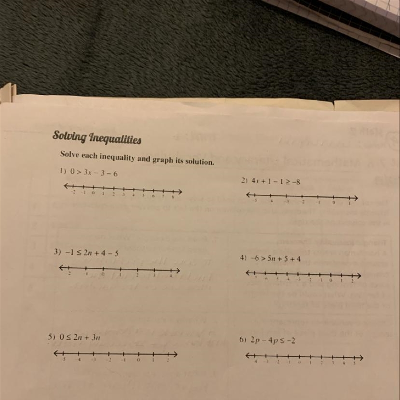 Solve each inequality and graph it’s solution. Help pls-example-1