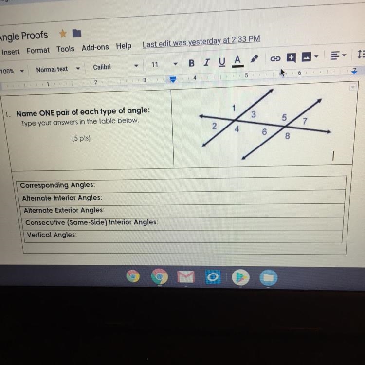 Name one pair of each type of angle-example-1