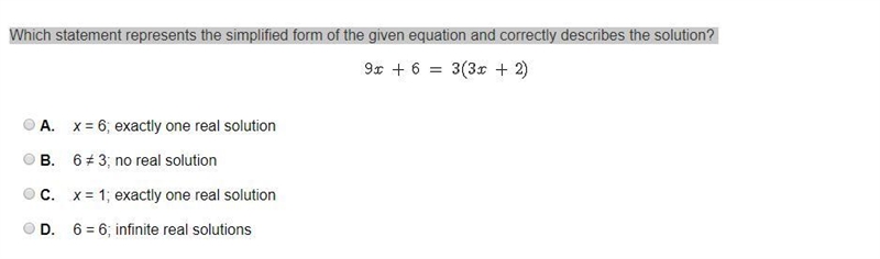 Which statement represents the simplified form of the given equation and correctly-example-1