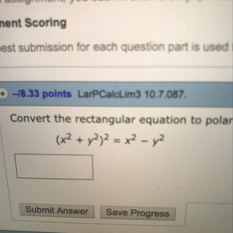 Convert the rectangular equation to polar form-example-1