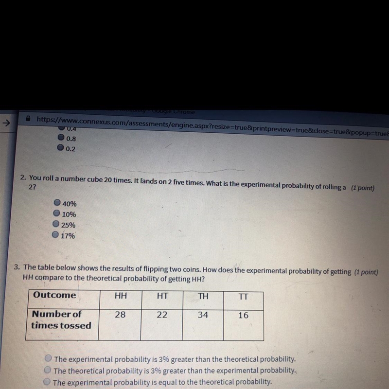 2. What percent of rolling a 2 3 probability of getting HH-example-1