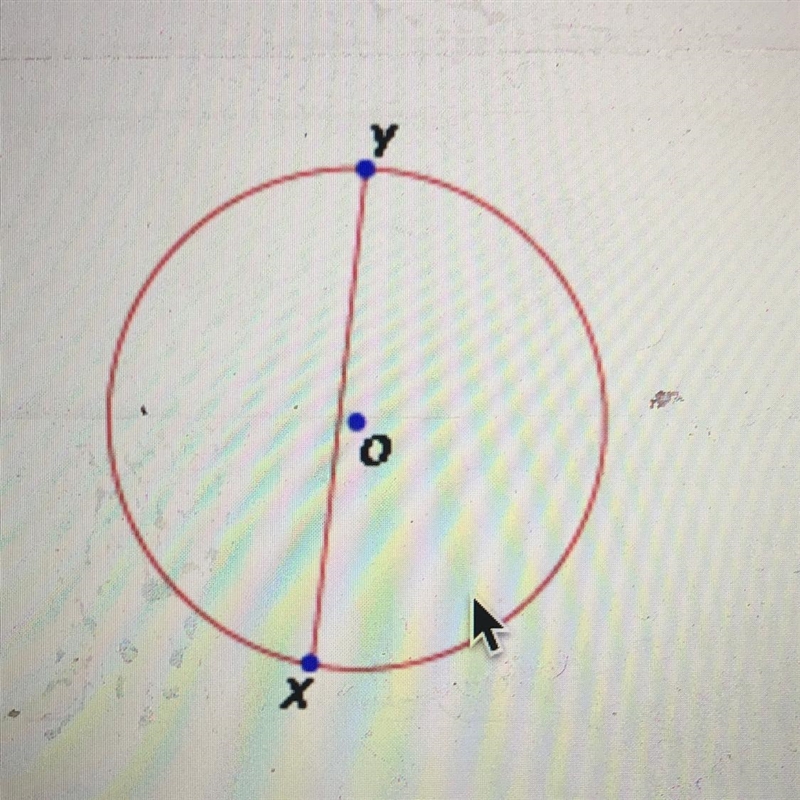 The chord XY is a diameter of of O. True or false?-example-1