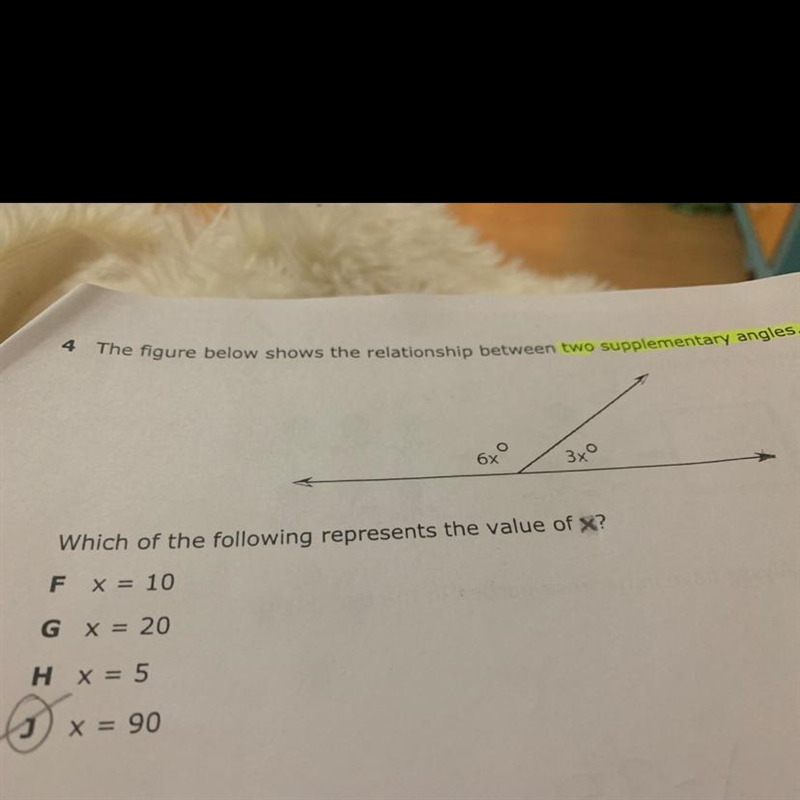 I need to know what the x in the problem equals-example-1