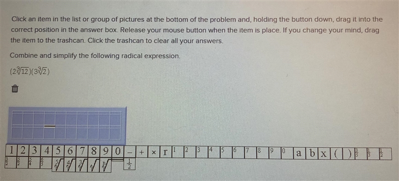 Combine and simplify the following radical expresión.-example-1