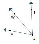 Ray UW is the angle bisector of VUT. If mVUW = (4x + 6)° and mWUT = (6x – 10)°, what-example-1