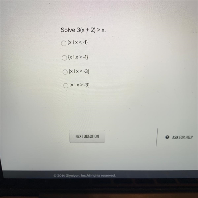 Please help. Solve 3(x+2) > x-example-1