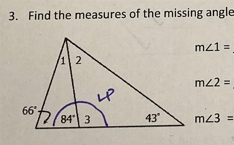 I need measures for both angle 2 and 3 please help-example-1