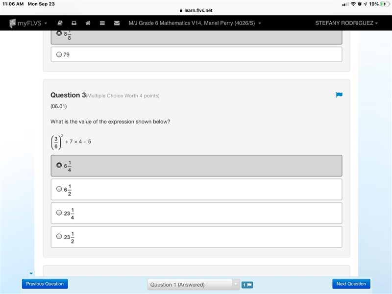 (06.01) What is the value of the expression shown below? 3 over 6 to the power of-example-1