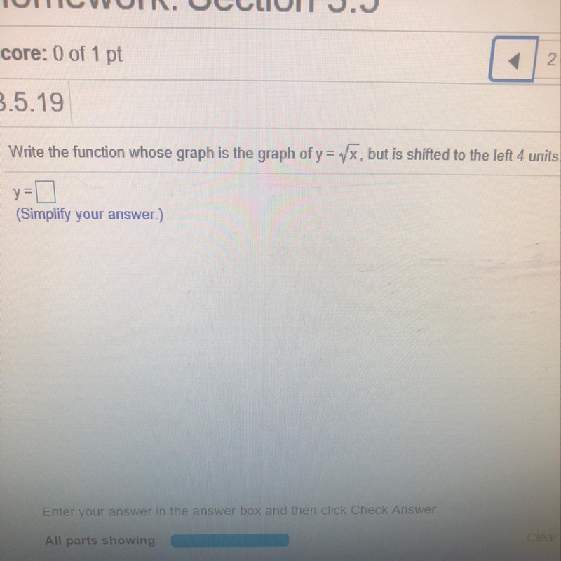 How to write the function whose graph of the graph but it shifted to the left 4 units-example-1