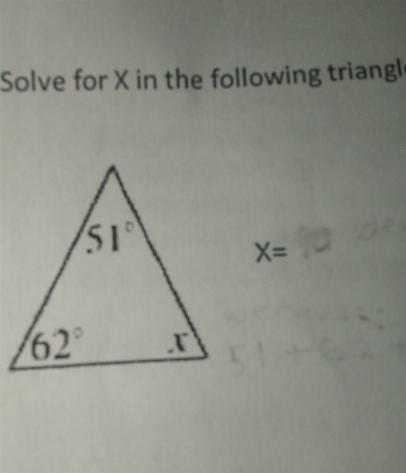 Solve for X in the following triangles. X= can someone help me? ​-example-1