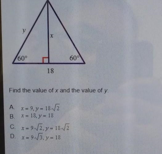 Find the value of x and the value of y.​-example-1