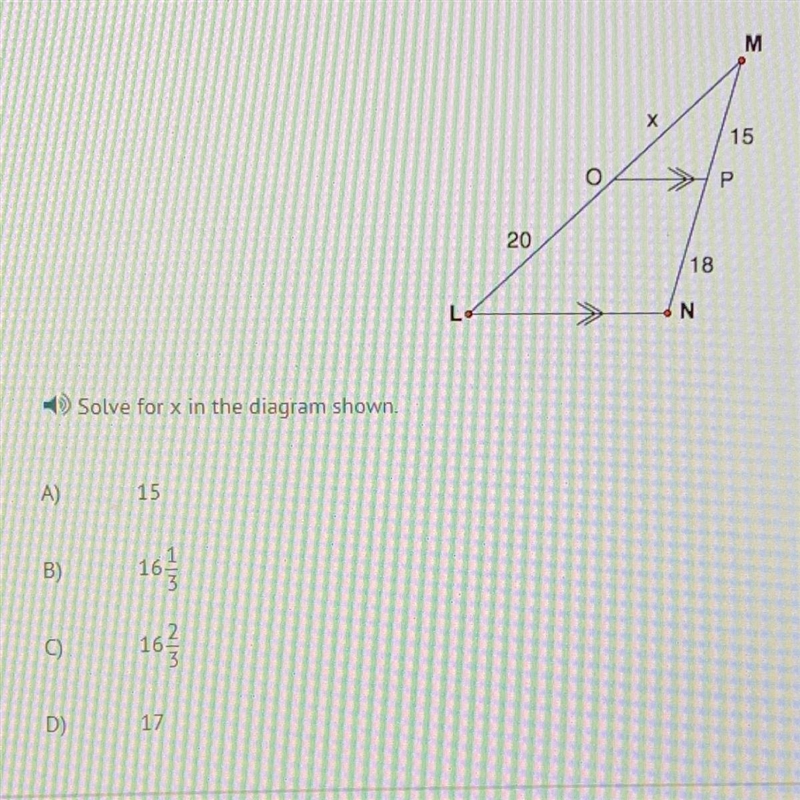 PLEASE HELP Solve for X in the diagram shown-example-1