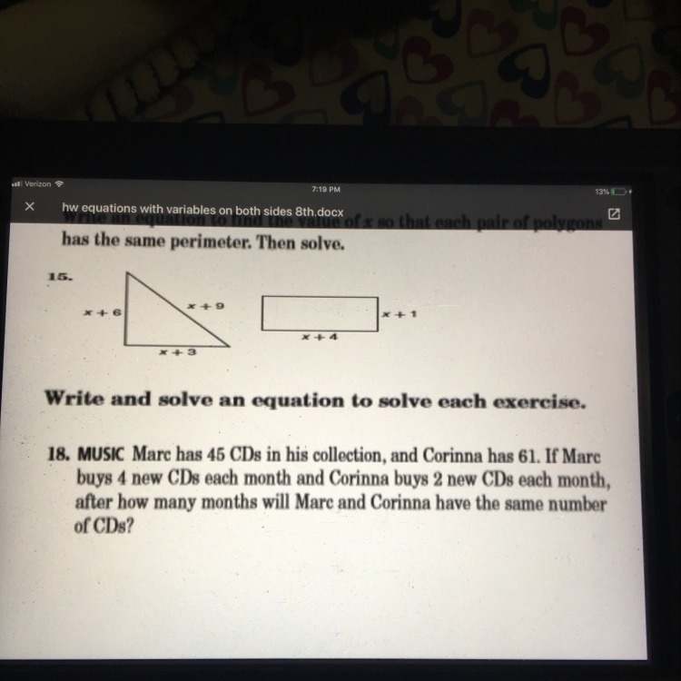 I only need the answer to 18 please I have no idea how to do this :(-example-1