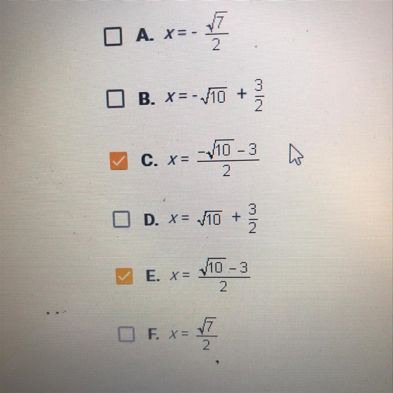 Which of the following are solutions to the equation below? Check all that apply (2x-example-1