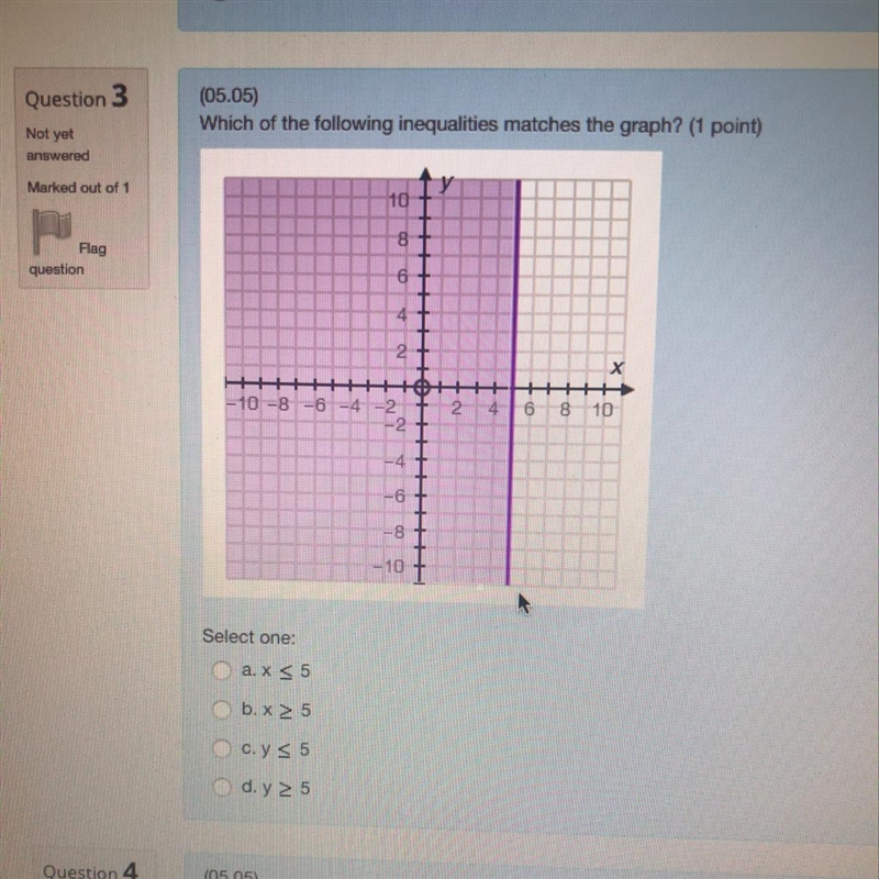 Which of the following inequalities matches the graph?-example-1